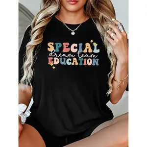Special Education Teacher T-Shirt for Women SPED Teaching Life Gift Crew Neck Short Sleeve 100% Cotton Graphic Tee
