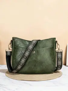 Retro Style Bucket Bag For Women,  Strap Crossbody Bag, Vagan Leather Hobo Bag With Guitar Strap Wide Embroidered Purse Straps For Women, Boho Style Adjustable Crossbody Bag - Perfect For Crossbody Bags, Gym Bags, Totes, And More!