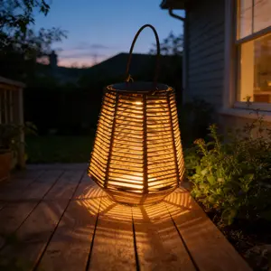 Solar Powered Hollow Wall Light, Horizontal Strip Lantern  Theme, Balcony Garden Yard Decor, Christmas Halloween Easter  Gift for Parents