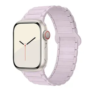 Two-Tone Magnetic Strap for Apple Watch Ultra/Series 10/9/8/7 — Skin-Friendly Silicone