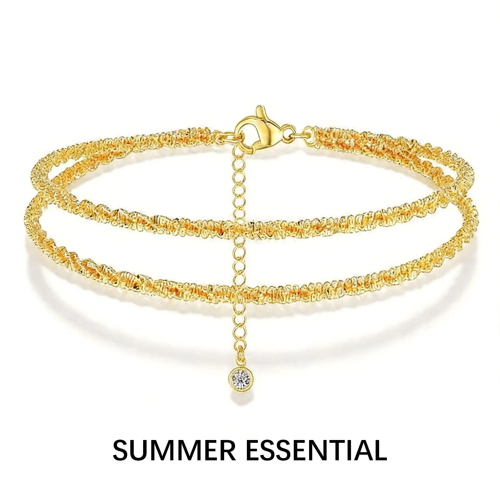 Dainty Layered Waterproof Anklet For Women Adjustable Womens Anklet Set Stackable Figaro Beaded Cuban Link Anklets Daily Clothing Decor For Beach Summer Trendy All-match & Exquisite Jewelry For Valentine's Day gifts
