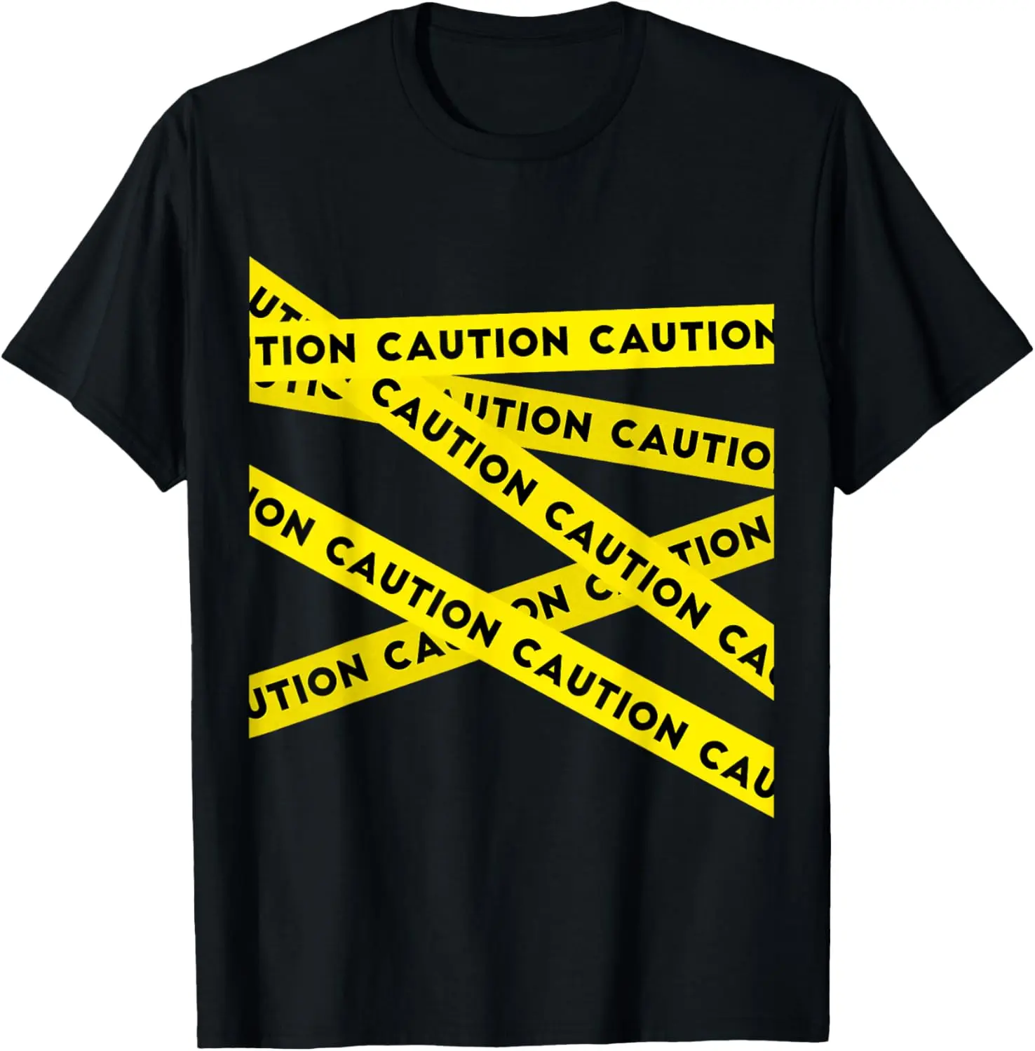 Cotton(pure) Graphic Caution Tape Warning Unisex-Adults T-Shirt Black Small Modern Graphic Caution Tape Crew Neck Short Sleeve