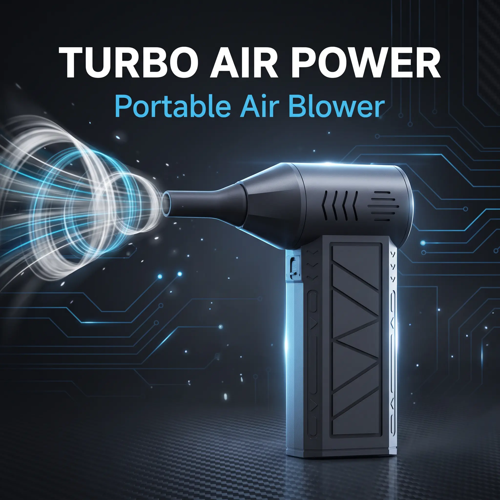 Cordless Rechargeable Portable Handheld Air Duster Blower with 3/5 Interchangeable Nozzles, Compact Dust Removal Tool for Keyboard, Home Office Cleaning & Quick Dry