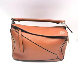 Pre-owned Loewe Cowhide Shoulder Bags Medium Classic Calfskin Puzzle Handbag, Tan Calfskin