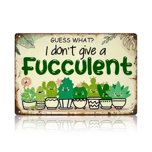 Funny Vintage Garden Tin Sign (Size Here) – Whimsical Metal Wall Art for Boho Bedroom, Cottagecore Patio, Fairy Garden, Plant Lover Gifts & Hippie Home Decor, Perfect gift for Mother’s Day,Outdoor/Indoor Retro Sign