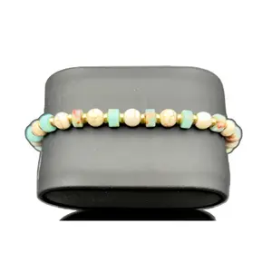 Turquoise and Ivory Beaded Bracelet**