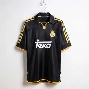 Real Madrid 1999 Retro Black Jersey – Classic Soccer Shirt with Vintage Style and Cotton Polyester Comfort