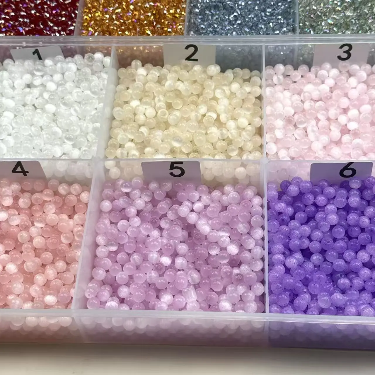 8mm Pulled Cat Eye Glass Beads for jewelry 75ml