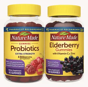 Nature Made Daily Defense Essentials Bundle for Adults – Probiotics & Elderberry Gummies (2-Pack)
