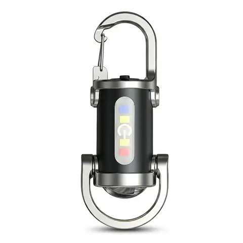 RENZEC Lightweight Mini EDC Keychain High Lumen Flashlight - 800 Lumens Fast USB Rechargeable COB Work Light, 6 Lighting Modes, Water Resistant, Belt Loop, Backpack Clip, Emergency Alert, for Camping, Car Repairs