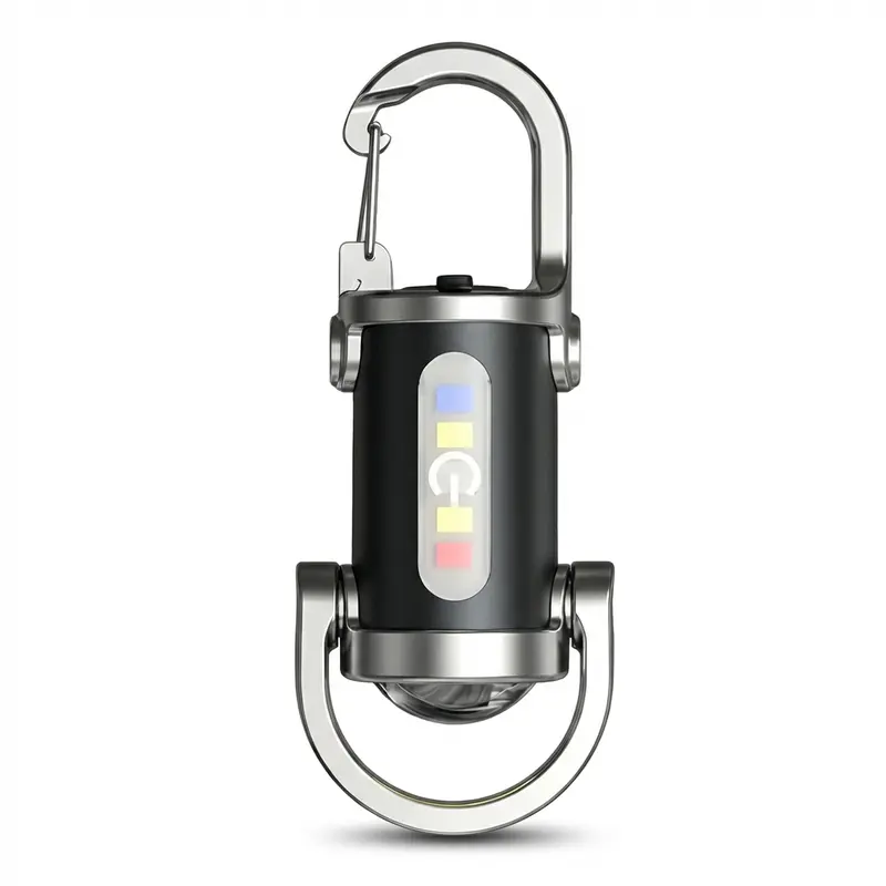 RENZEC Lightweight Mini EDC Keychain High Lumen Flashlight - 800 Lumens Fast USB Rechargeable COB Work Light, 6 Lighting Modes, Water Resistant, Belt Loop, Backpack Clip, Emergency Alert, for Camping, Car Repairs