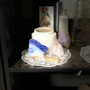 Historic Vanity Relics Collection #1 – Woodbury Jar, VO5 Bottle, Perfume Bottle & Antique Finds
