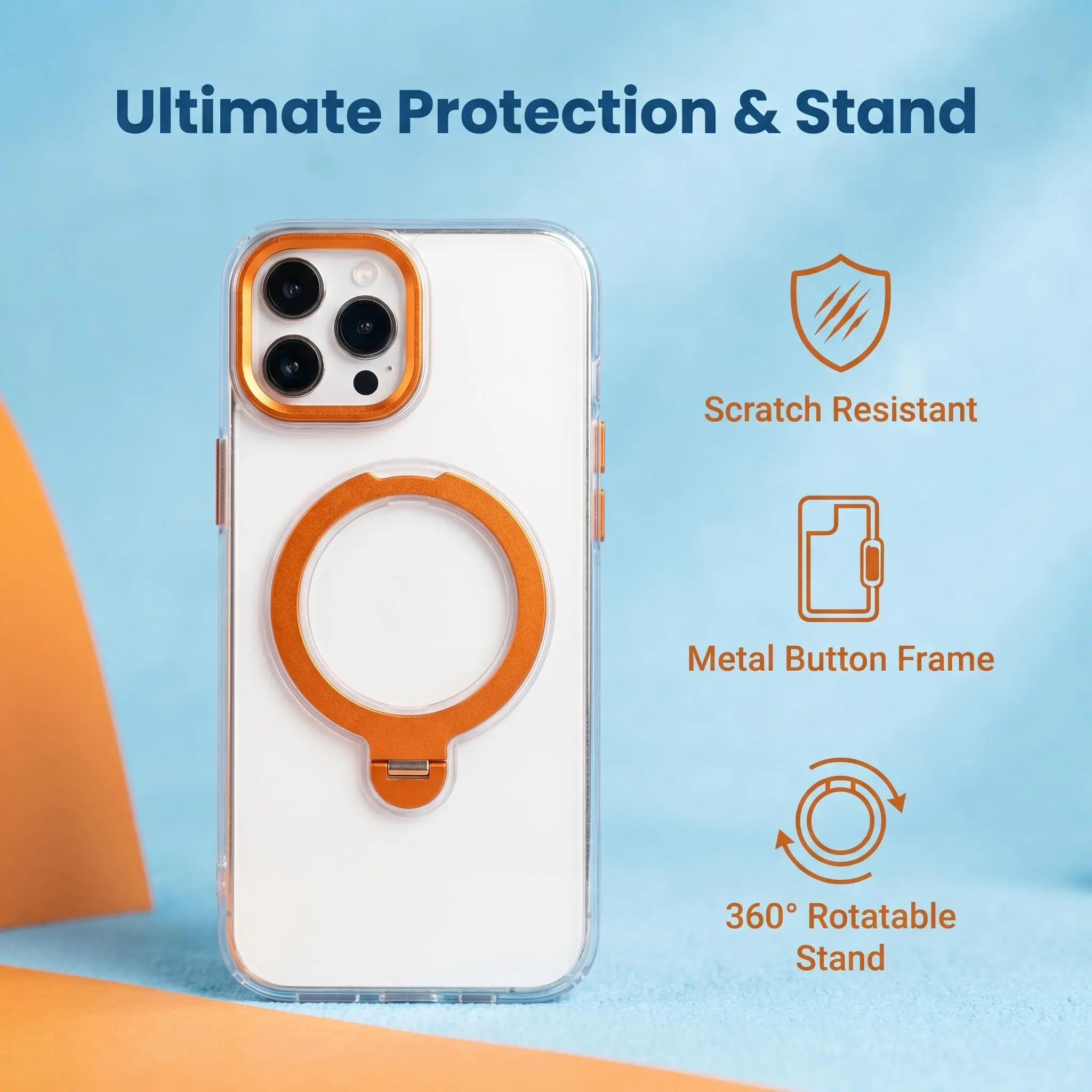 New iPhone Case, compatible with iPhone 15, iPhone 15 Pro Max,iphonr15plus, iPhone 15 Pro. Fully transparent, ice-feel protective cover, drop-proof, anti-slip, ultra-thin with 360° rotating stand. Slim and lightweight for a barely-there feel.