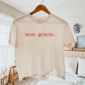 Comfort Colors Boxy Crop Top Wow Genetic Quote T-shirt, Y2k outfit, Vintage Graphic Tee, Streetwear Unisex Tee, Daily Wear T-Shirt
