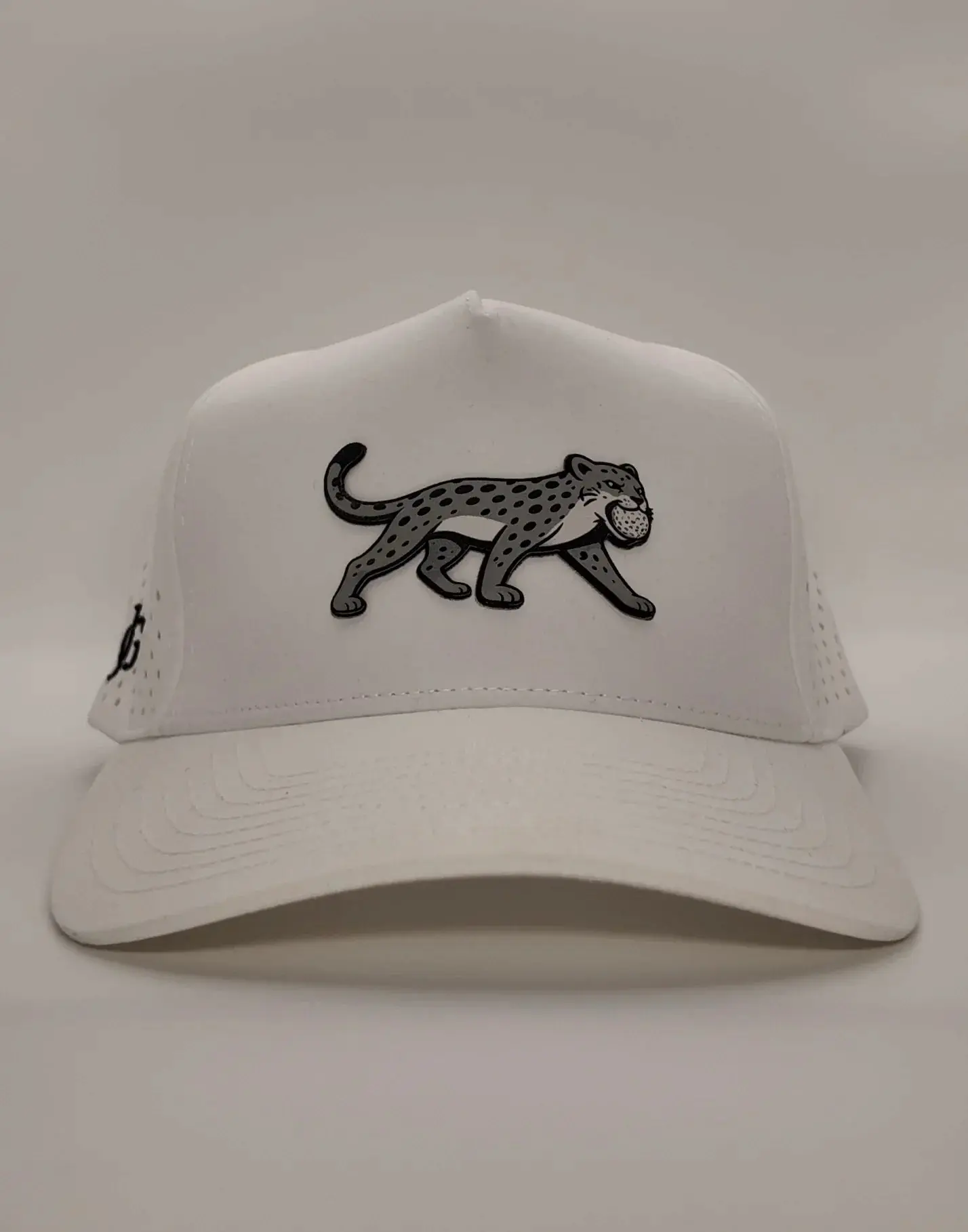 White Jaguar Front Graphic Patch Golf Hat, Golf Performance Hat for Casual Sports, Golf Performance Hats, Front Patch Hats