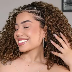 [Wear Go Half Wig] BGMgirl Water Wave Honey Blonde with Black Roots Color Half Wig With Draw-string 3 In 1 Half Wig Flip Over Beginner Friendly 100% Human Hair Seamless Flip Over Updo Down Style Hairpiece Colored Wig Brown Wig #mothersdaygift #SummerVibes