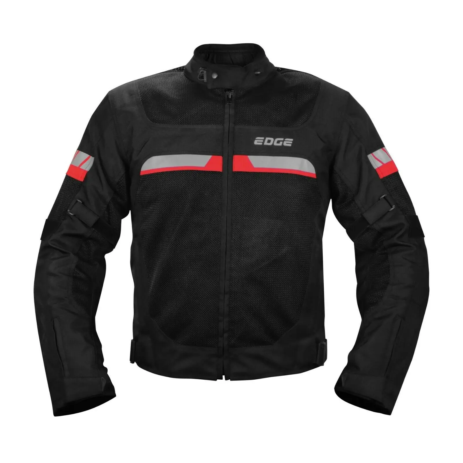 Edge High Quality Textile Air Flow Men Motorcycle/Motorbike Biker Breathable Armored Jacket - Black