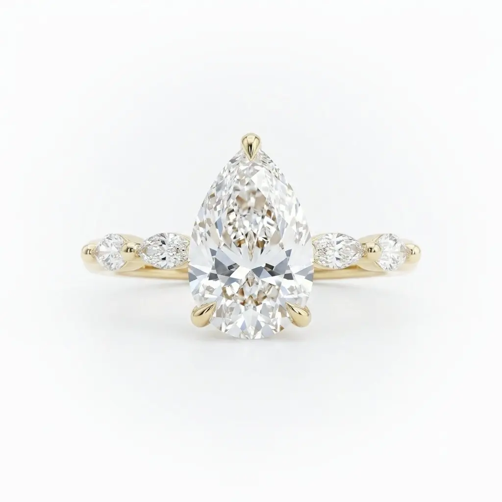Teardrop-Shaped Vow Engagement Ring RomanticElegant Sparkling—Perfect as a Gift For her