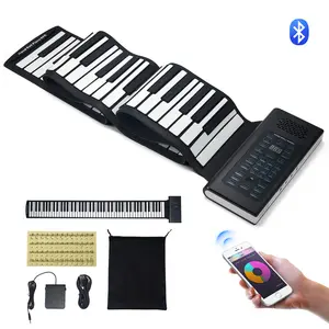 VEVOR 88 Keys Roll Up Keyboard Piano,  128 Rhythms, 128 Tones Portable Electric Digital Hand Roll Piano with Rechargeable Battery 2W Speaker LED Display 5 Ports MIDI Function, for Kids Beginners Adults