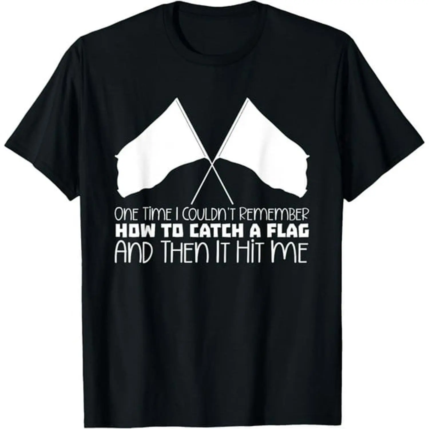 Men's Round Neck Shortsleeve Graphic Print Casual T-Shirt - Marching Band Colorguard Flag Twirling Performance Spirit Drill Team Top, All Seasons Menswear