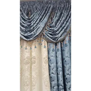 Luxury Stefania Teal 7PC Curtain Set with Monrose Embroidered Center Curtain & Backing
