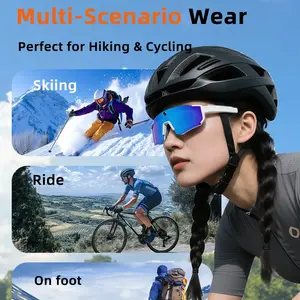800mp HD Camera Smart Glasses, Ai Video Recording, Bluetooth-compatible Calling, Music Playback, Sports Sunglasses for Cycling, Skiing, Outdoor Activities, Smart Eyewear