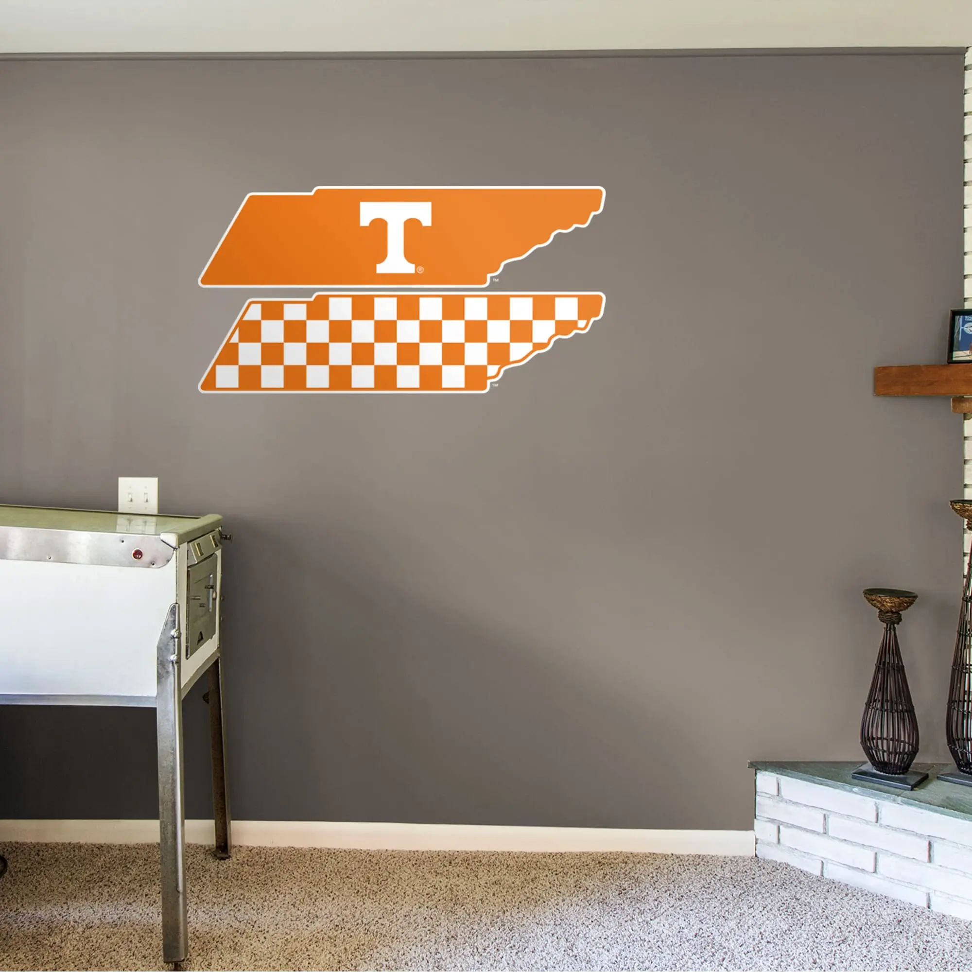 Official NCAA Tennessee Volunteers Reusable Vinyl Wall Decals - RealBig Collection State of Tennessee Decor, Removable Stickers, Colorful Murals & Lettering Decals