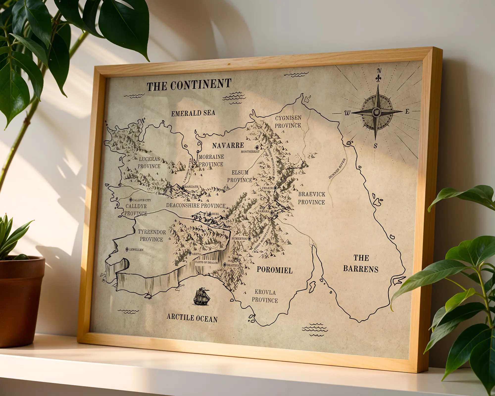 Empyrean World Map Unframed Poster, Fourth Wing Quote Poster, Fantasy Bookish Decor, Iron Flame Onyx Storm Dragon Rider Quote Print, BookTok Fan Gift
