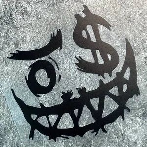 1PC Funny Money Face Car Sticker, Universal Car Sticker for Car Body/Motorcycles, Highlight Dark Punk Style, Inject Personalized Rebellious DNA into Your Car, Trendy Vehicle Exterior Decoration Maximizes Your Car's Attractiveness