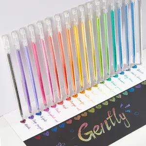 Multicolor Glitter Gel Pens Metallic Color Sparkle, Metallic Shine, 18 Vibrant Colors for Lettering, Coloring Books, Scrapbooks, Planner Pencils, Versatile Use