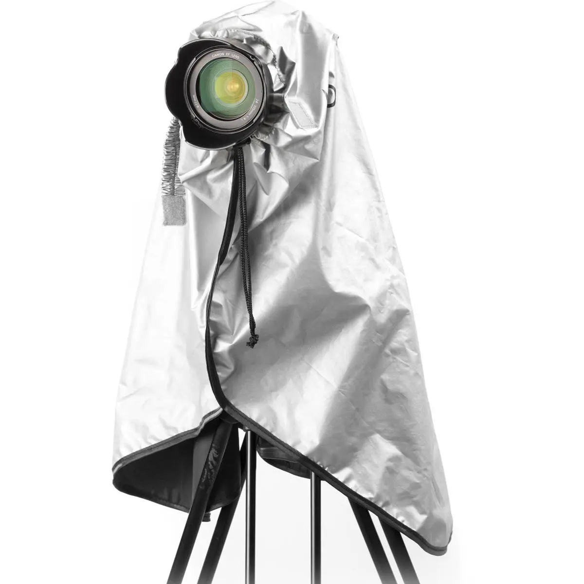 Movo Photo CRC03 Durable Extra-Long Waterproof Rain Cover for DSLR Camera, Lens, Tripod - Camera Equipment Protection Accessory, Metallic Gray