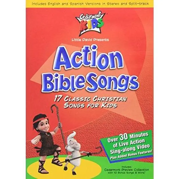 Used Action Bible Songs (DVD) - English, Music-Focused, Good for Children, Includes 9 Bonus Songs, Spanish Language Option, Split-Track