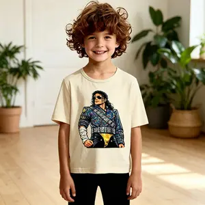 Michael Jackson Kids T-Shirt, Boys Girls Soft Short Sleeve Tee, Pop Music Graphic Casual Summer Top, Trendy Kids Clothing for Halloween Christmas Birthday Gift