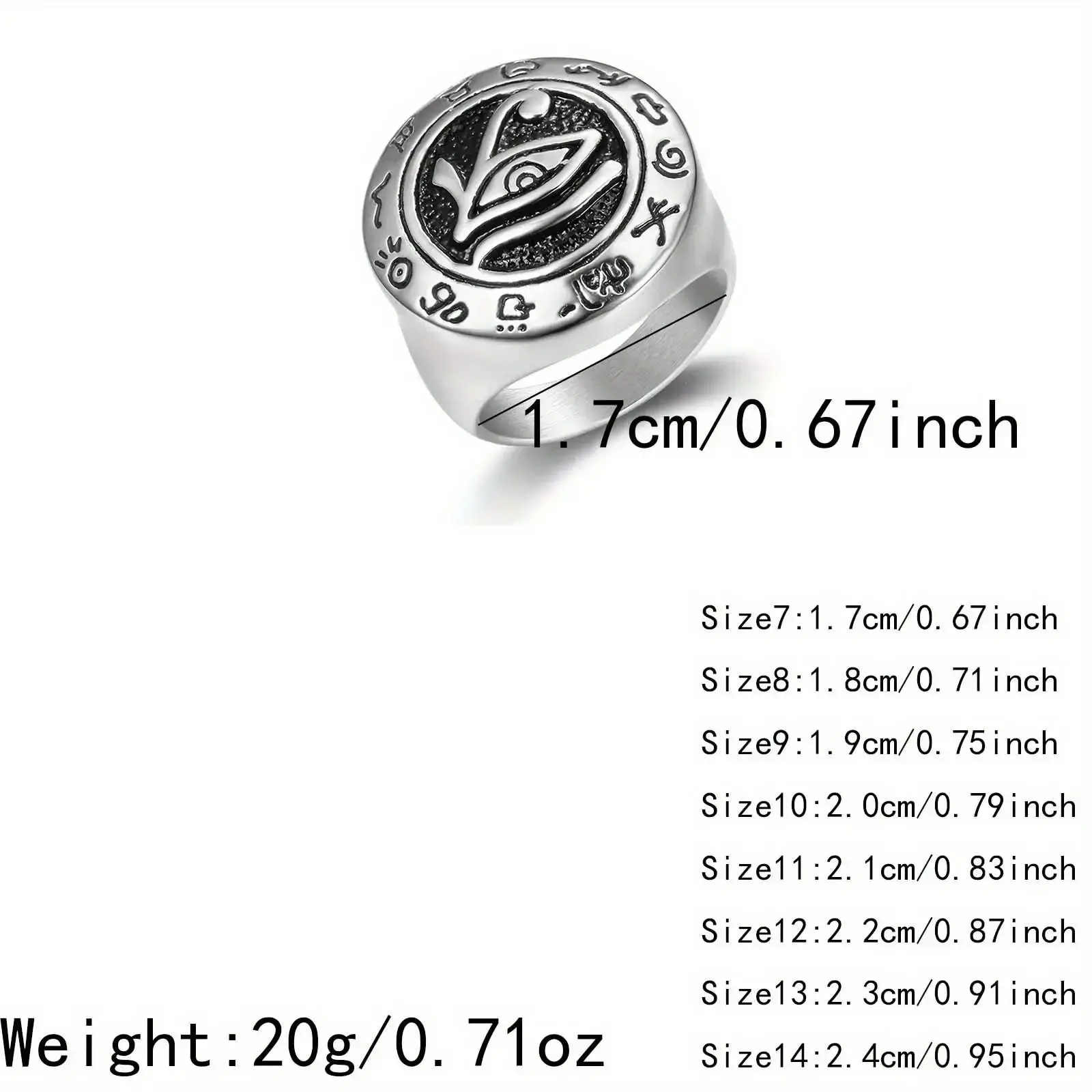 Fashionable Retro Domineering Egyptian Text Men's Stainless Steel Ring Is The Perfect Holiday Gift for Family, Friends, and Couples, Suitable for Hip-hop Party AccessoriesGift Fashionable Retro Domineering Egyptian Text Men's Stainless Steel Ring Is The Perfect Holiday Gift for Family, Friends, and Couples, Suitable for Hip-hop Party AccessoriesGift