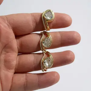 Gold Pear bezel ring