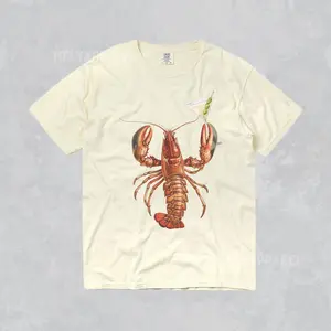 Retro Shirt Lobster with Dirty Martini Vintage Graphic T-shirt Trendy Summer Wear Comfort Color Tee Sea Gift for Her Beach Party Clothing HO3