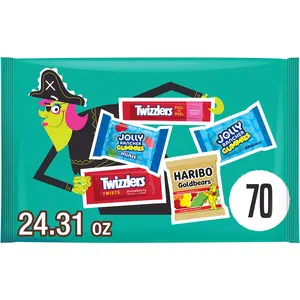 JOLLY RANCHER and TWIZZLERS Assorted Flavored, Halloween Candy Bag, 24.31 oz (70 Pieces)
