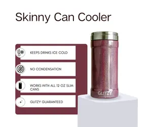 Merlot Glitter Glitzy Skinny Can Cooler