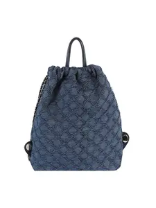Quilted Design Denim Backpack