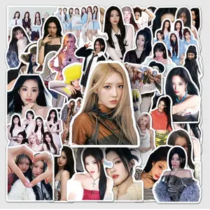 Kpop Idol Group Bm Style Graffiti Stickers Set, Korean Female Stars Decorative Water Bottle Phone Case Notebook Diary Decals