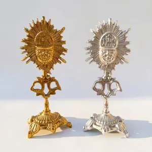 11" Aluminum Trophy Catholic Figure Gold and Silver Religious Decorative Ornament