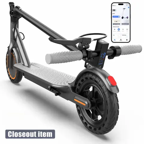 AOPO Adult Electric Scooter (Sports & Outdoor Cycling Equipment) - 350W Motor, 37V Battery, 15-Mile Range, 19mph Top Speed, 4-Speed Mode, Electronic + Rear Hub Brake, 14.8 kg Alloy Build, Compact Fold, 365scooter App Control, Ideal Gift for Adults