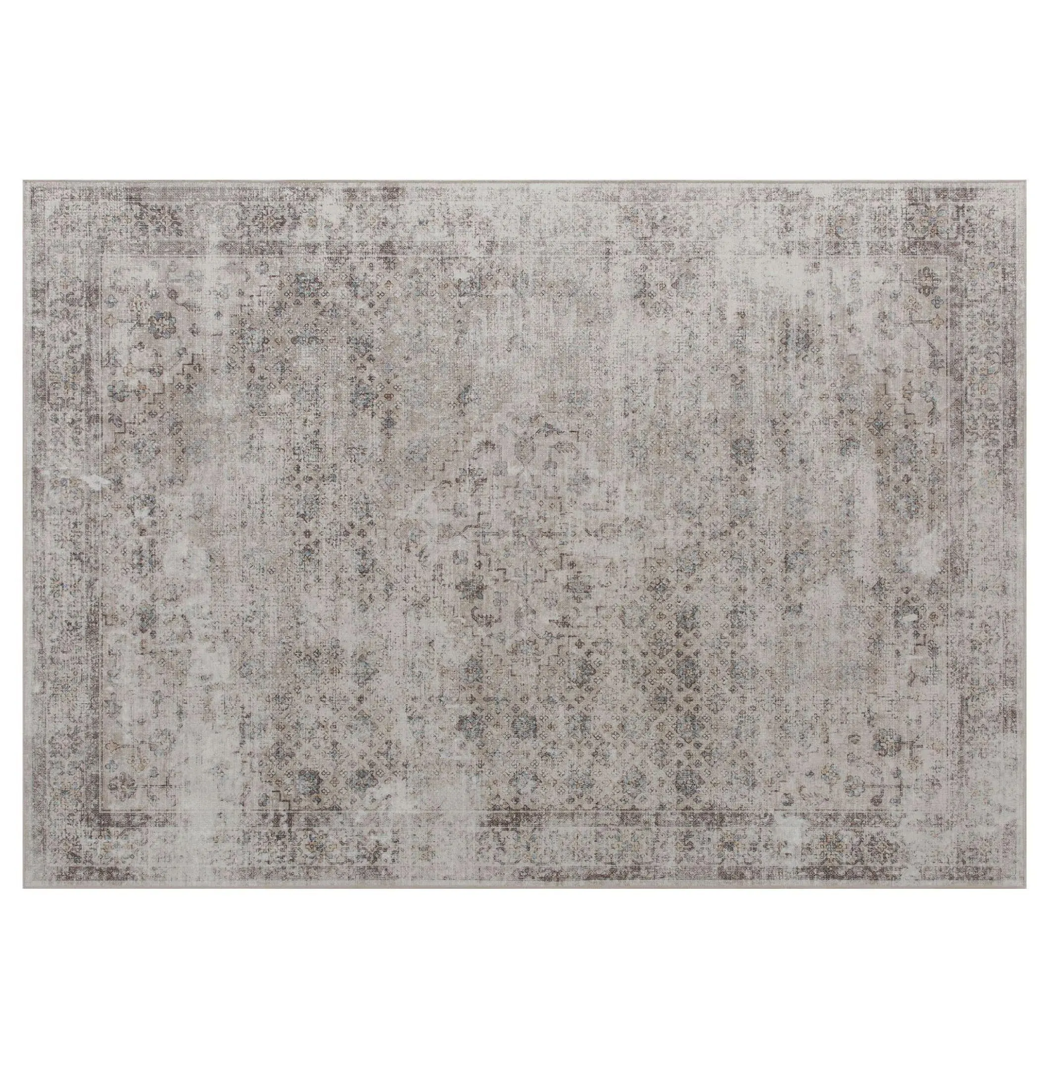 4x6 Area Rug Washable Non-Slip Traditional Rug for Living Room Bedroom - Light Mixed-Brown Chenille Carpet Default Title