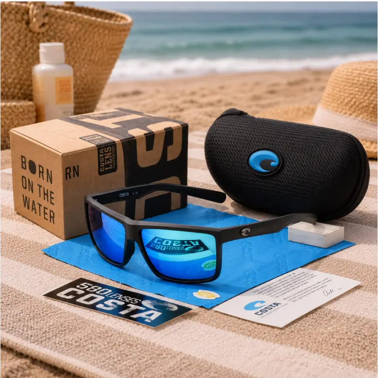 Costa Del Mar Polarized Sunglasses for Men UV400 Blue Mirror Lens Beach Fishing Driving Shades
