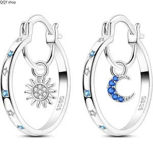 Women's Silver Twisted Hoop Earrings, Classic Medium Size Cubic Zirconia Inlaid Hoops, Hypoallergenic Simple Costume Jewelry, Elegant Minimalist Ear Accessories for Daily Wear & Gifting