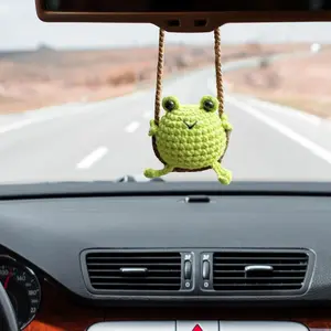 Cute Cuckold Duck Crochet Car Hanging Ornament, Car Rearview Mirror Hanging Decoration, Car Interior Decoration Accessories for Women & Girls, Car Trinkets, Car Interior Accessory, Car Ornaments