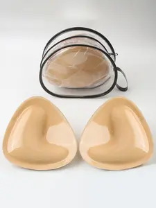 Reusable Self-Adhesive Bra Pads, Invisible Bikini Style, Waterproof Transparent Bag Packaging, Moderate Thickening, Summer Use, Bra Inserts