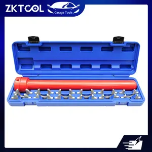 ZKTOOL 13-Pieces Carbon Steel Steering Gear Inner Ball Head Special Tools Kit, 1/2-Inch Socket Removal Tool with Interchangeable SAE/Metric Components, Slide-Lock Grip Rudder Wrench for On-Car Use Chassis Maintenance