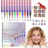 12-Color Water-Based Cosmetic Nail Polish Pens Set - 0.5mm Fine Tip DIY Home Manicure Tools, French Decor Supplies, Waterproof Quick-Dry Safe Odor-Free Lightweight, Ideal Gift for Girls (Salon-Ready)