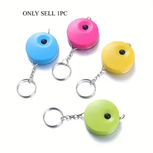 1pc mini keychain candy colored automatic stretch tape measurement - perfect for sewing and craftsmanship